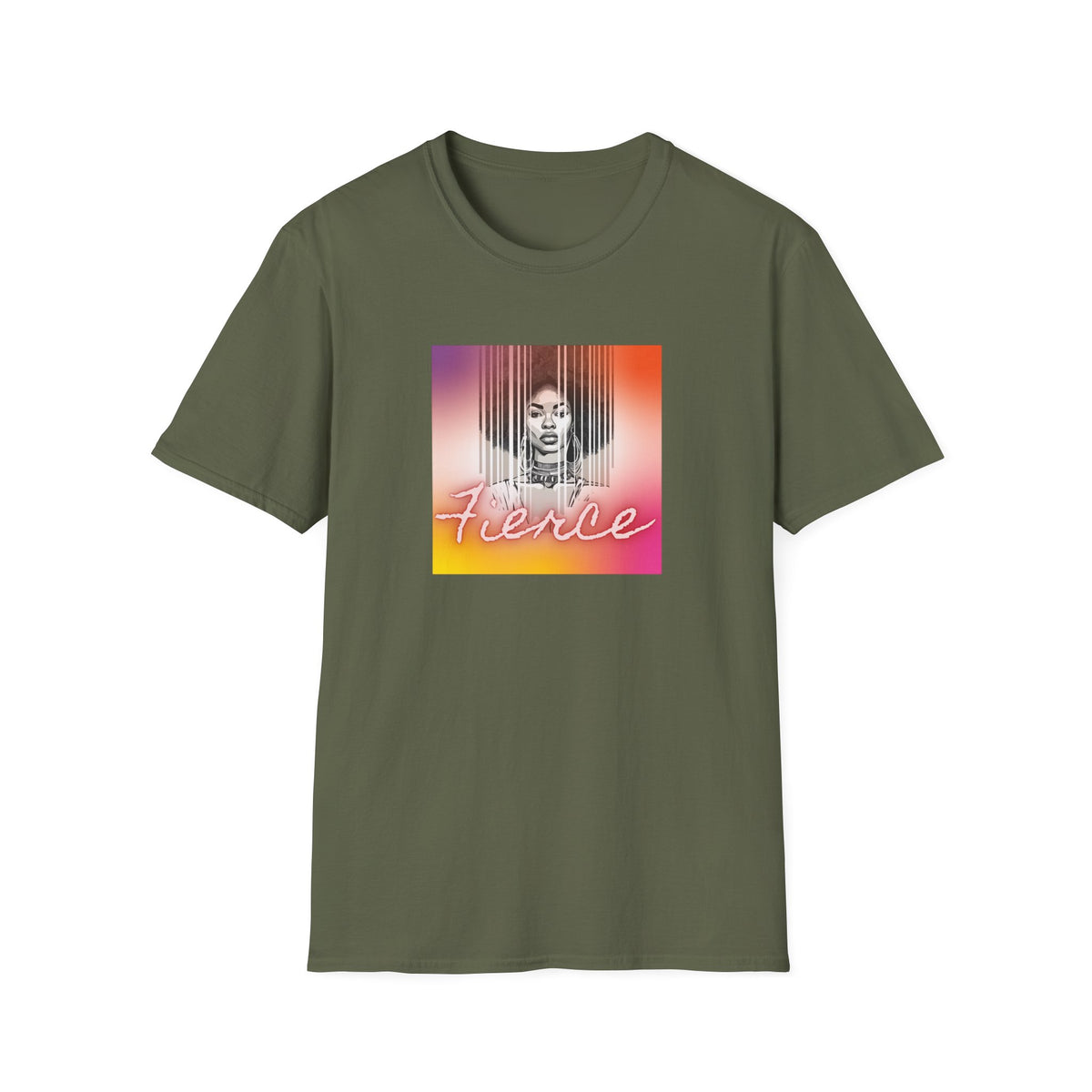 Fierce Multicolor Afro Black Woman T-Shirt