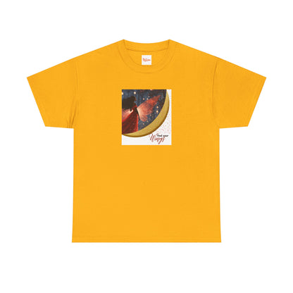 Find Your Wings T-Shirt — Black Woman Night Forest Graphic Tee with Glitter Wings