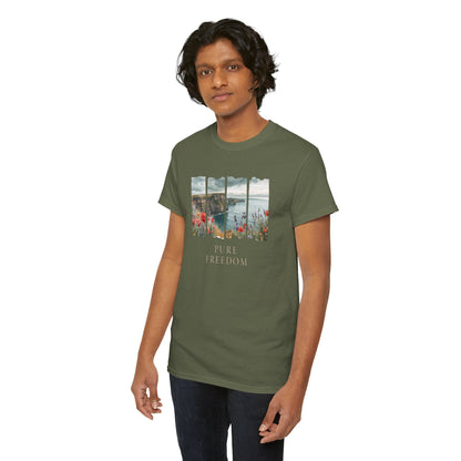 Pure Freedom Oceanside Cliff T-Shirt — Wildflower Beach Graphic Tee