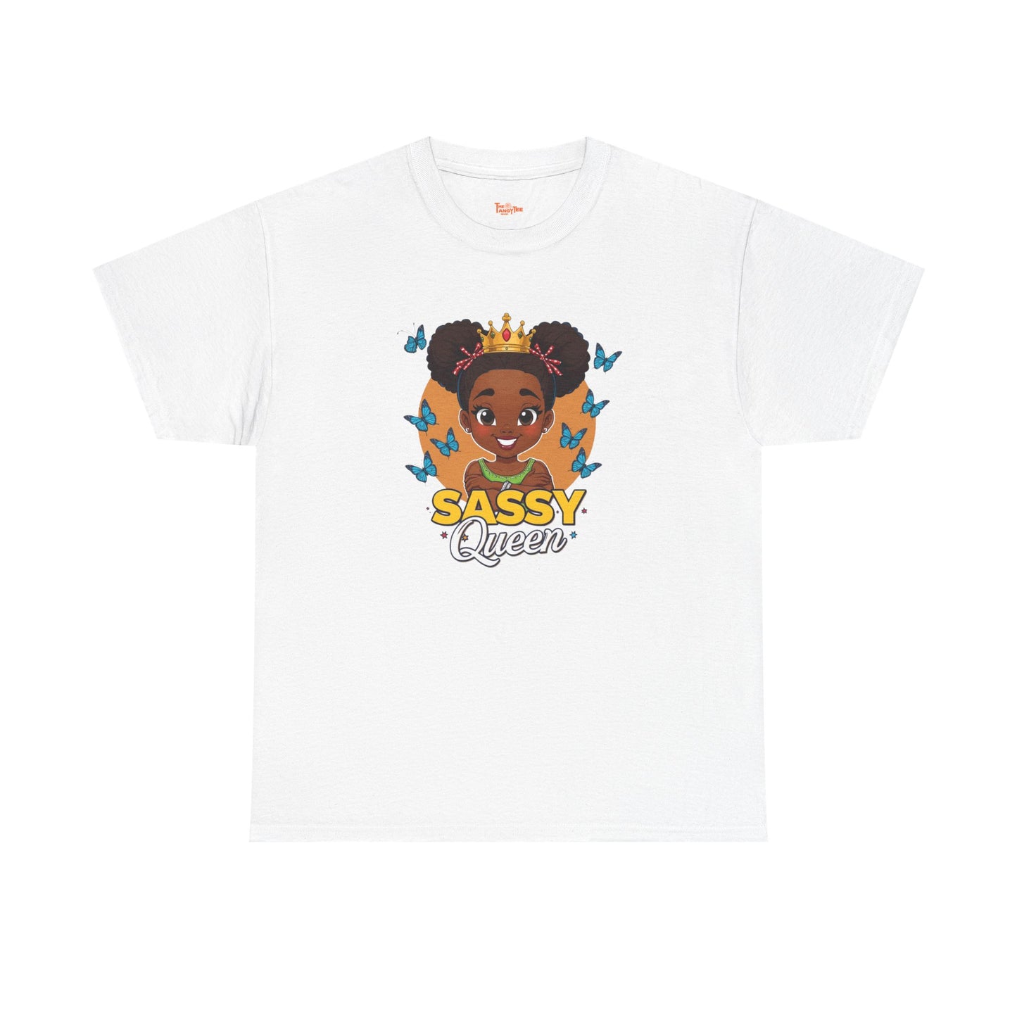 Sassy Queen Tee — African American Girl Graphic Shirt with Butterflies