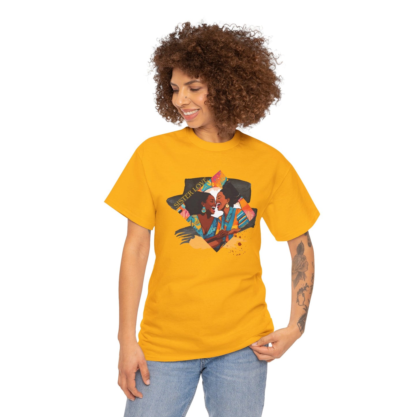 Sister Love T-Shirt, Black Woman Art