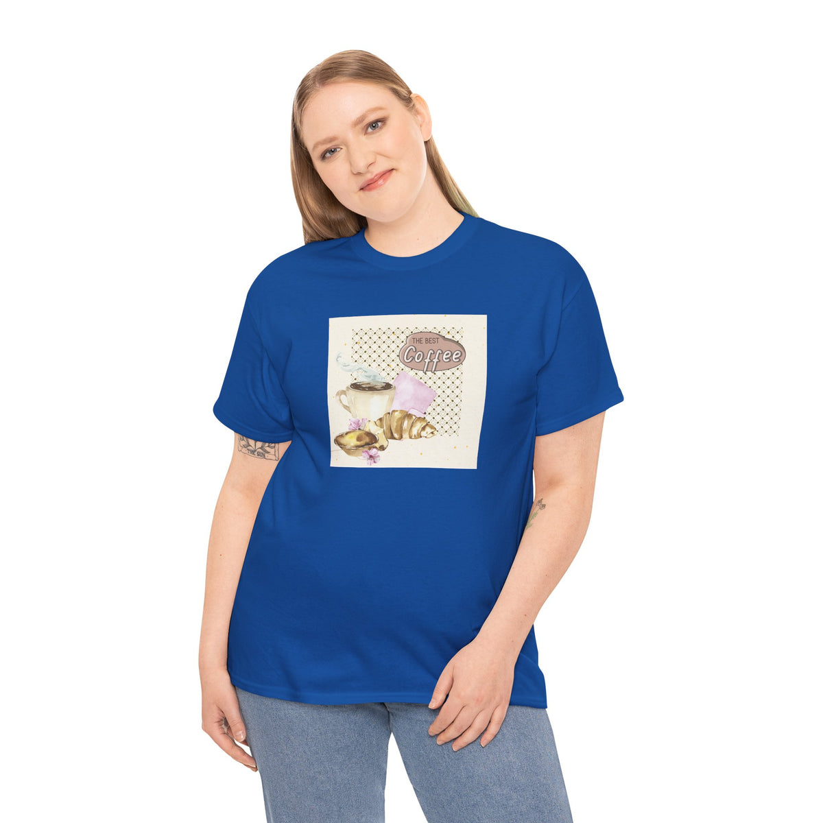The Best Coffee Tee — Cup & Croissant Graphic T-Shirt