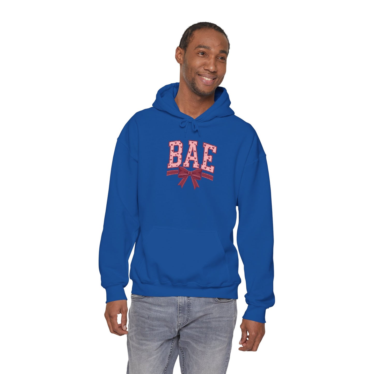 Bae Pink Bow Hoodie — Cute Graphic Pullover for Couples & Gifts