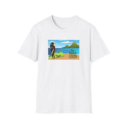 The Beach Is Calling Surfboard Graphic T-Shirt