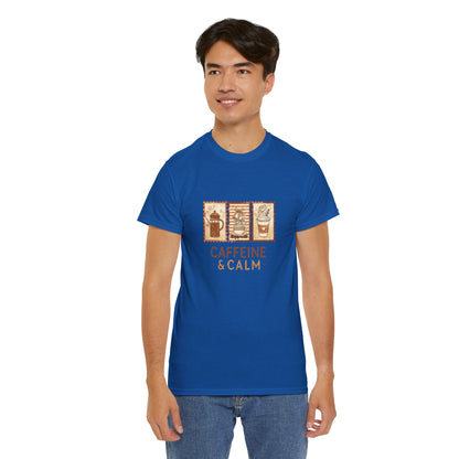 Caffeine & Calm Coffee Tee — French Press Graphic T-Shirt