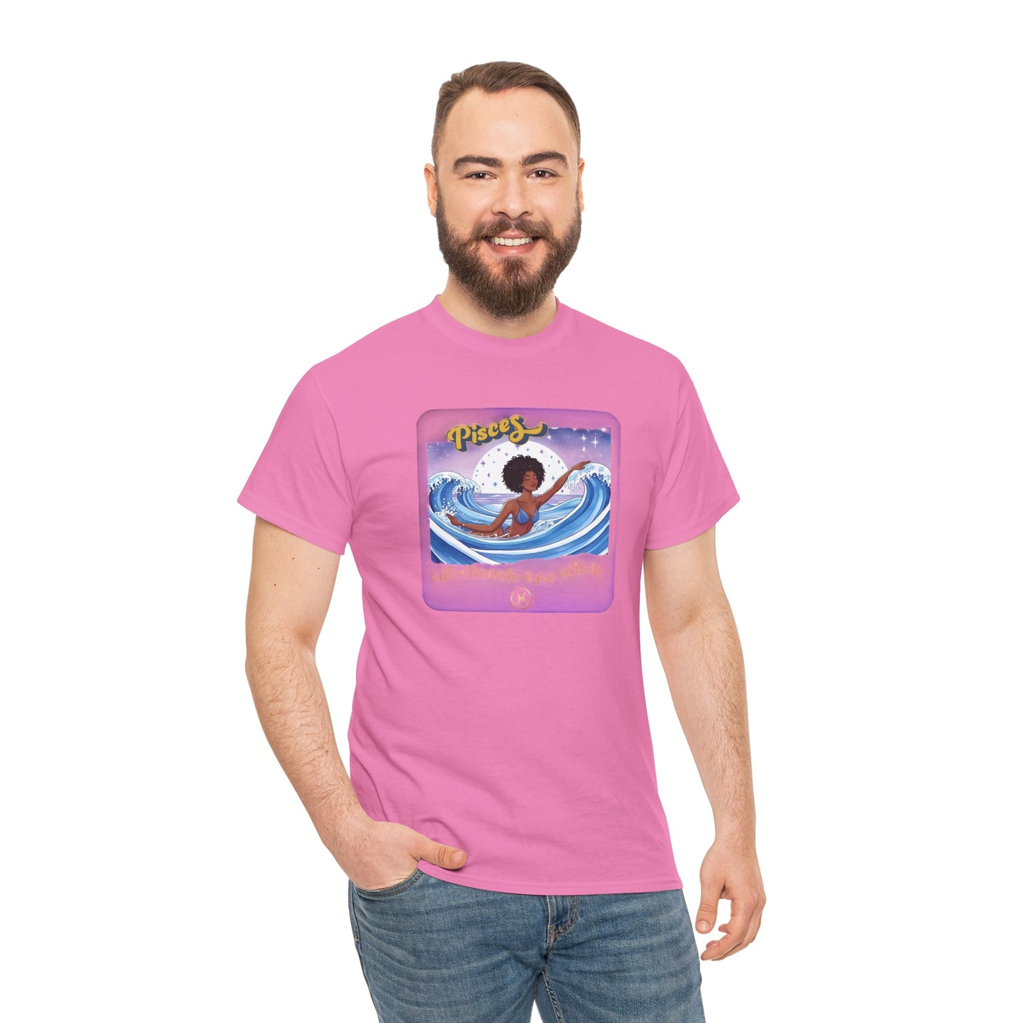 Pisces Zodiac Tee — African American Woman Swimming Graphic with Pisces Traits