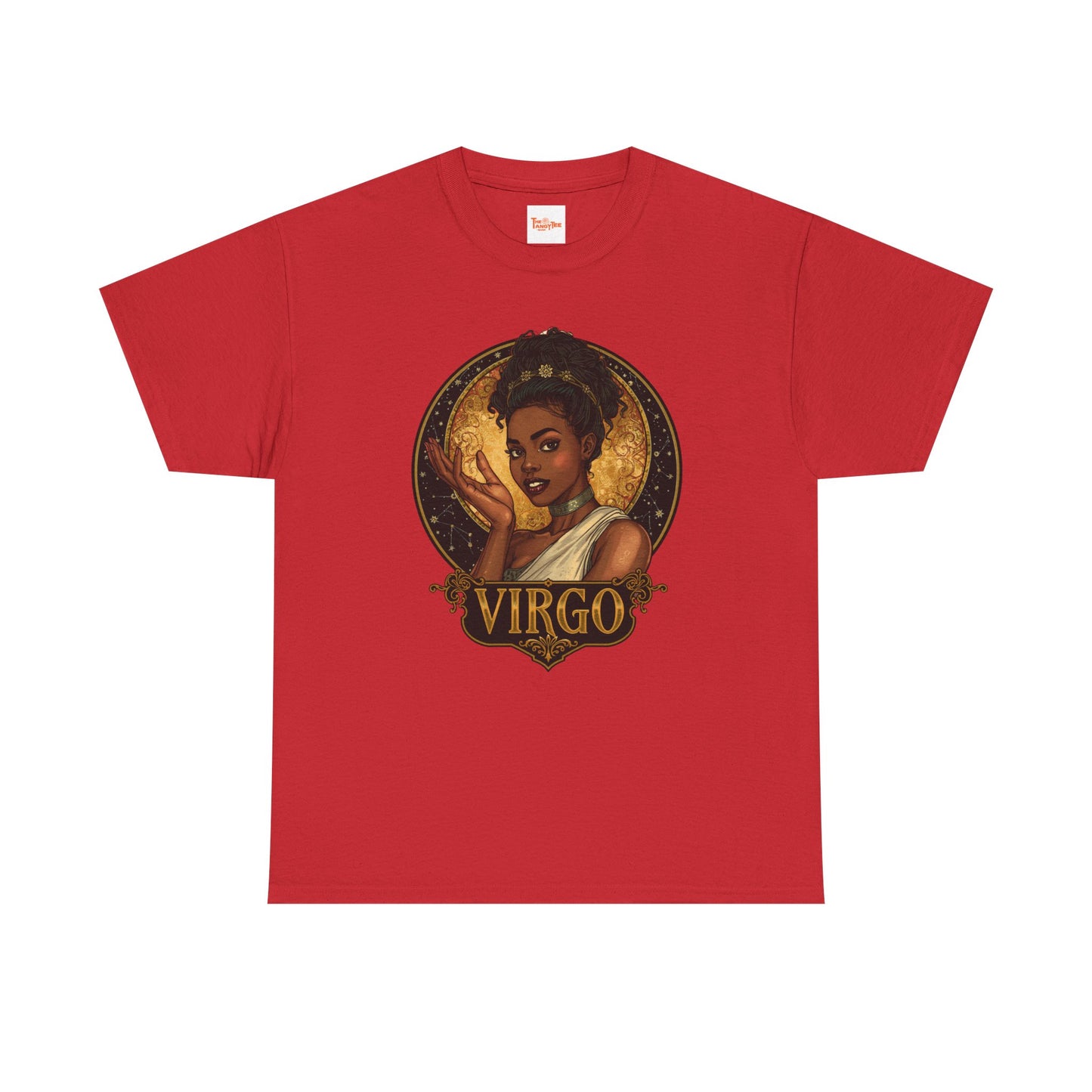 Virgo Art Nouveau Tee — African American Woman Celestial Zodiac Graphic