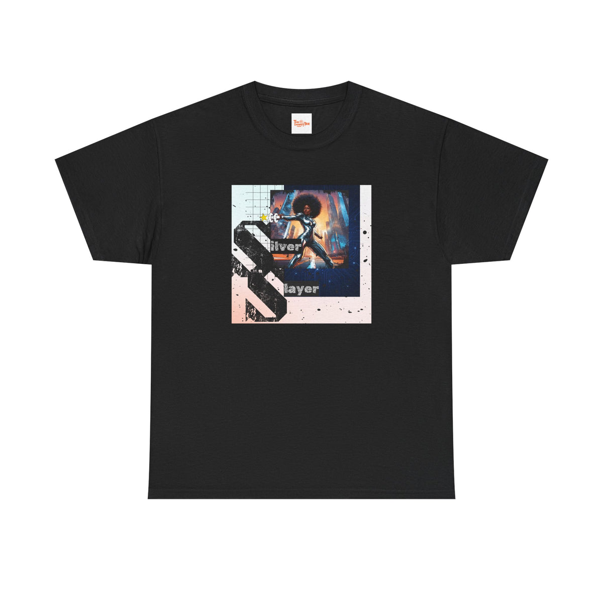 Silver Slayer Black Woman Superhero T-Shirt — Silver Costume City Graphic