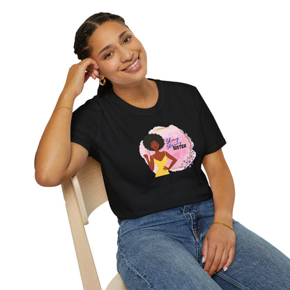 Stay Strong, Sister T-Shirt — Black Woman Fist Graphic