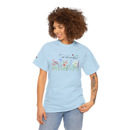 Floral Graphic Unisex Tee - Stay Beautiful Design