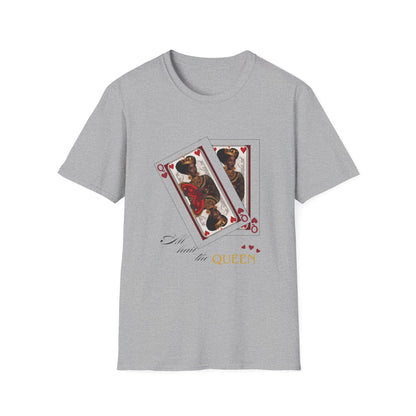 Hearts Playing Cards Unisex T-Shirt - All Hail the Queen Design
