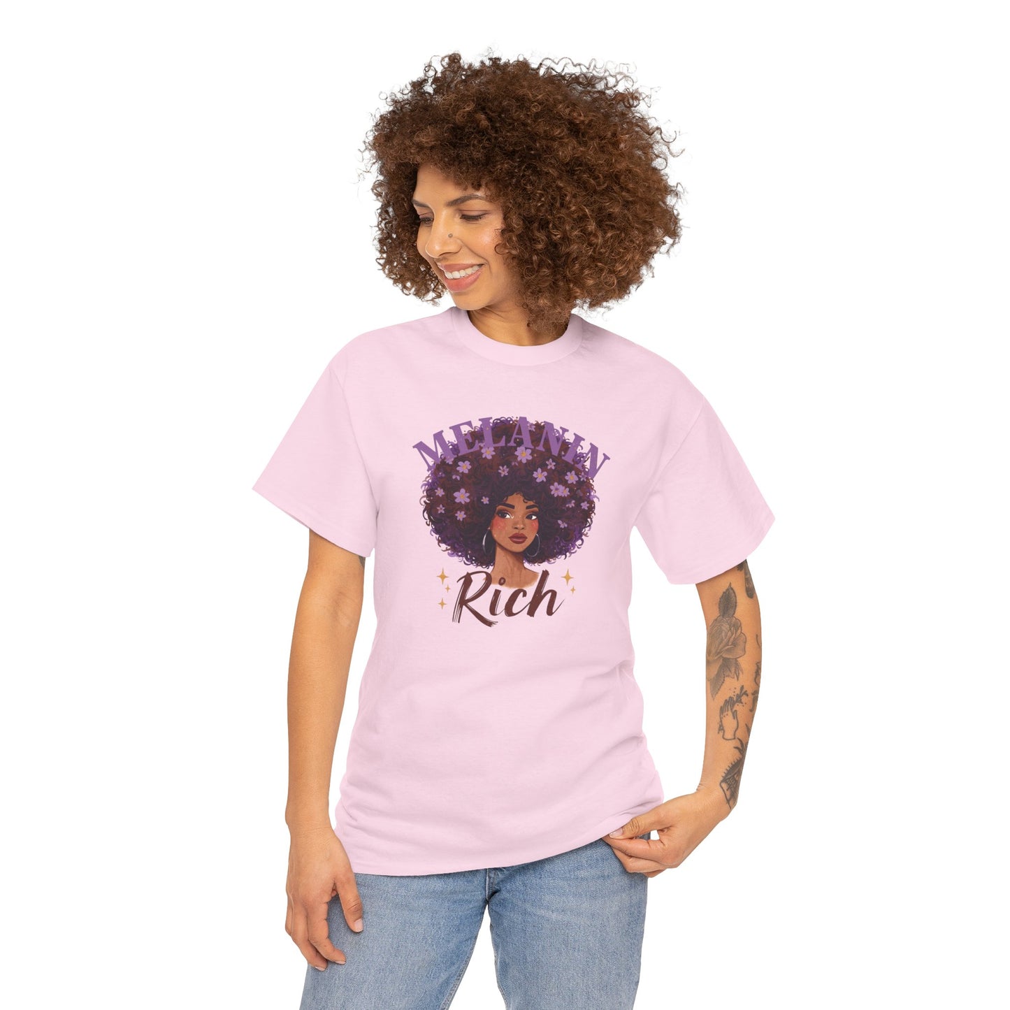 Melanin Rich Afro Floral T-Shirt