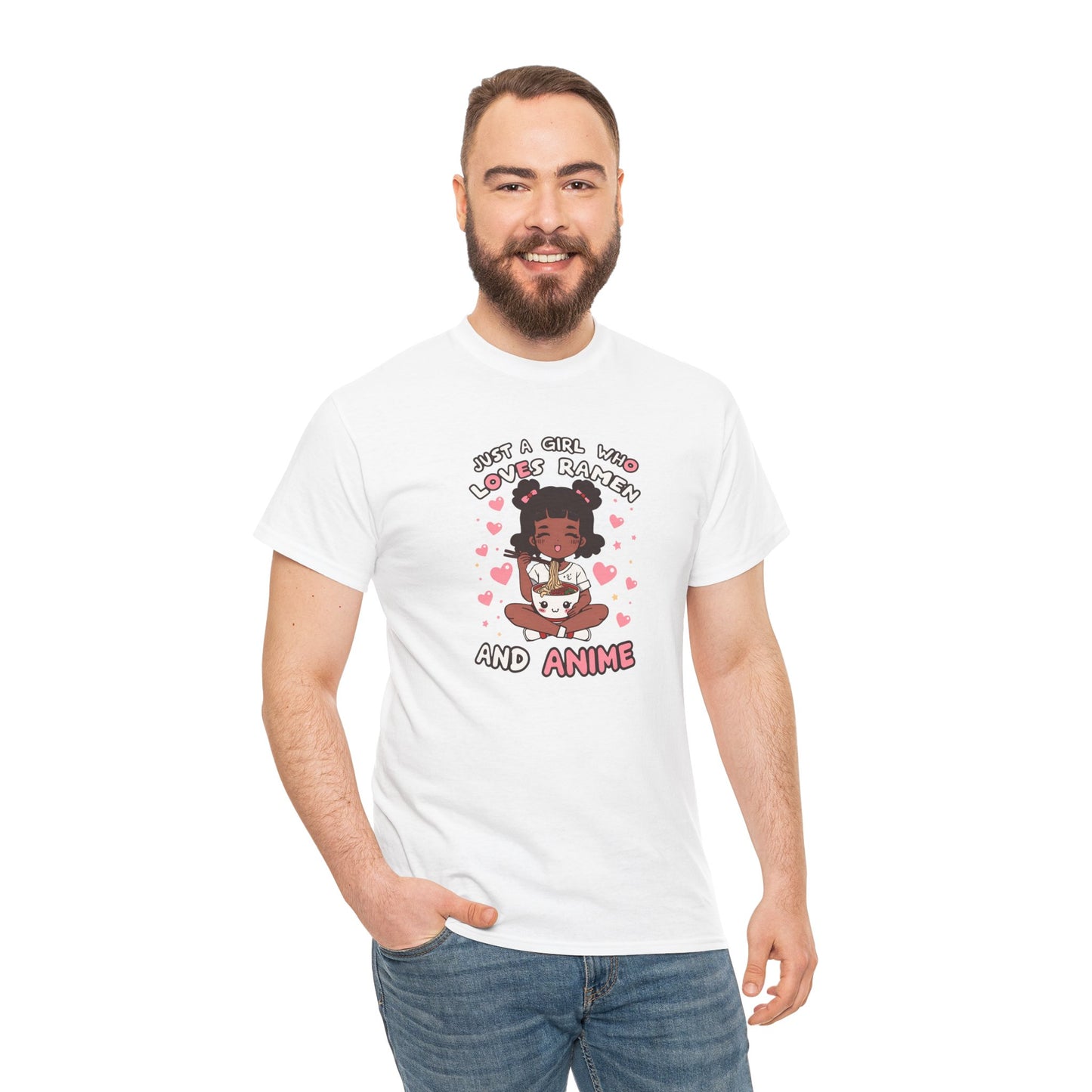 Just a Girl Who Loves Ramen and Anime T-Shirt — African American Anime Girl Graphic