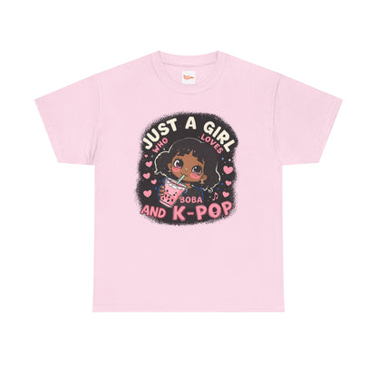 Afro Anime Woman Sipping Tea - Boba & K-Pop Lover Graphic Art