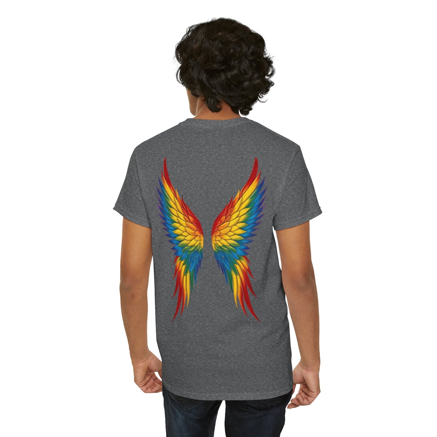 Rainbow Angel Wings T-Shirt — Graphic Back Print