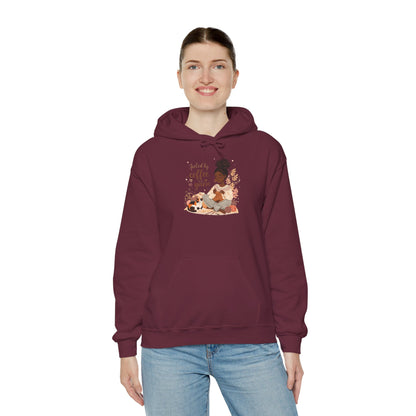 Fueled by Coffee and Yarn Hoodie — African American Knitter Graphic
