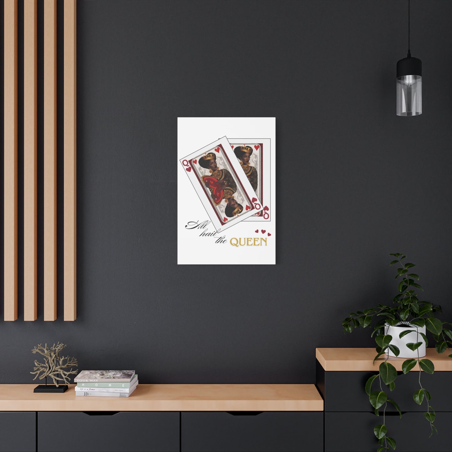 Canvas Print, Queen of Hearts Playing Card Graphic