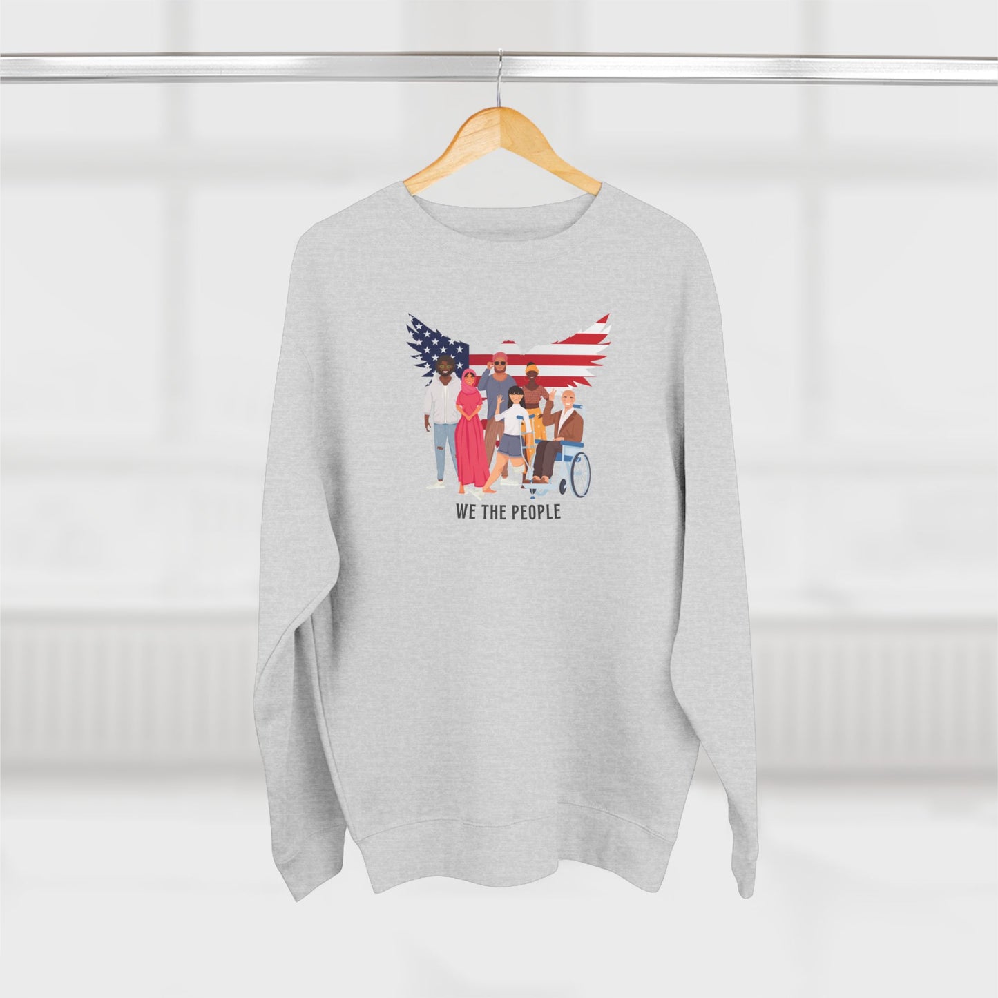 We the People Unisex Crewneck Sweatshirt American Flag Eagle Graphic