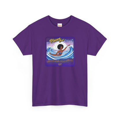 Pisces Zodiac Tee — African American Woman Swimming Graphic with Pisces Traits