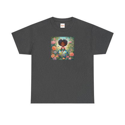 Graphic Tee Love the Planet Little Black Girl Holding Globe