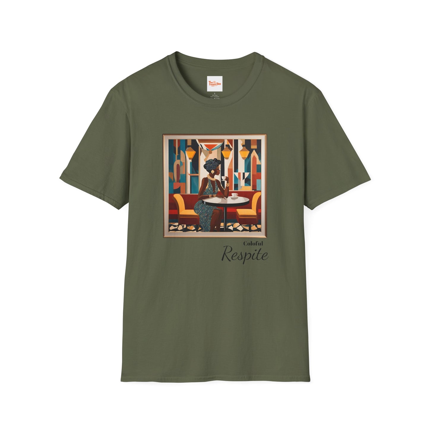 Art Deco Woman Colorful Respite Graphic T-Shirt