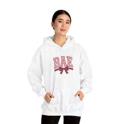 Bae Pink Bow Hoodie — Cute Graphic Pullover for Couples & Gifts