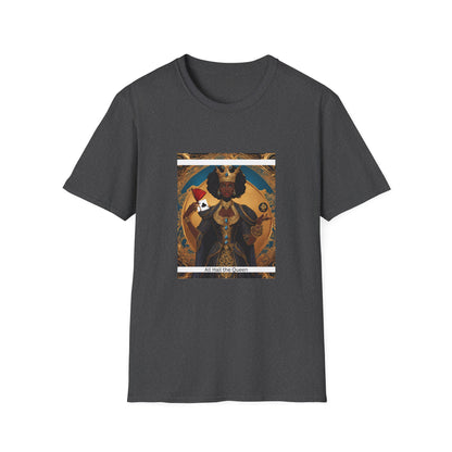 Clubs Playing Cards Unisex T-Shirt - All Hail the Queen Design