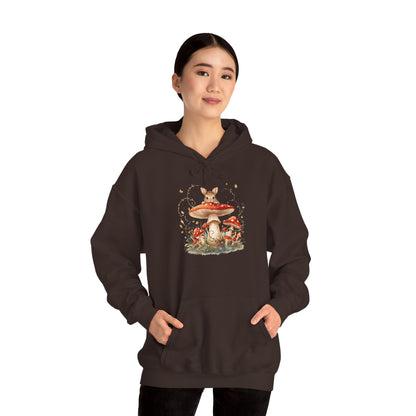 Mushroom Bunny Hoodie — Red-Capped Mushroom Graphic Sweatshirt