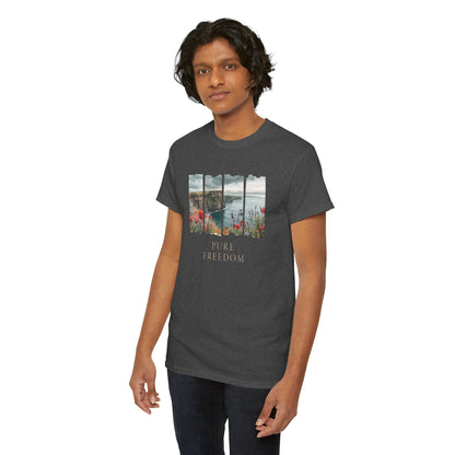 Pure Freedom Oceanside Cliff T-Shirt — Wildflower Beach Graphic Tee