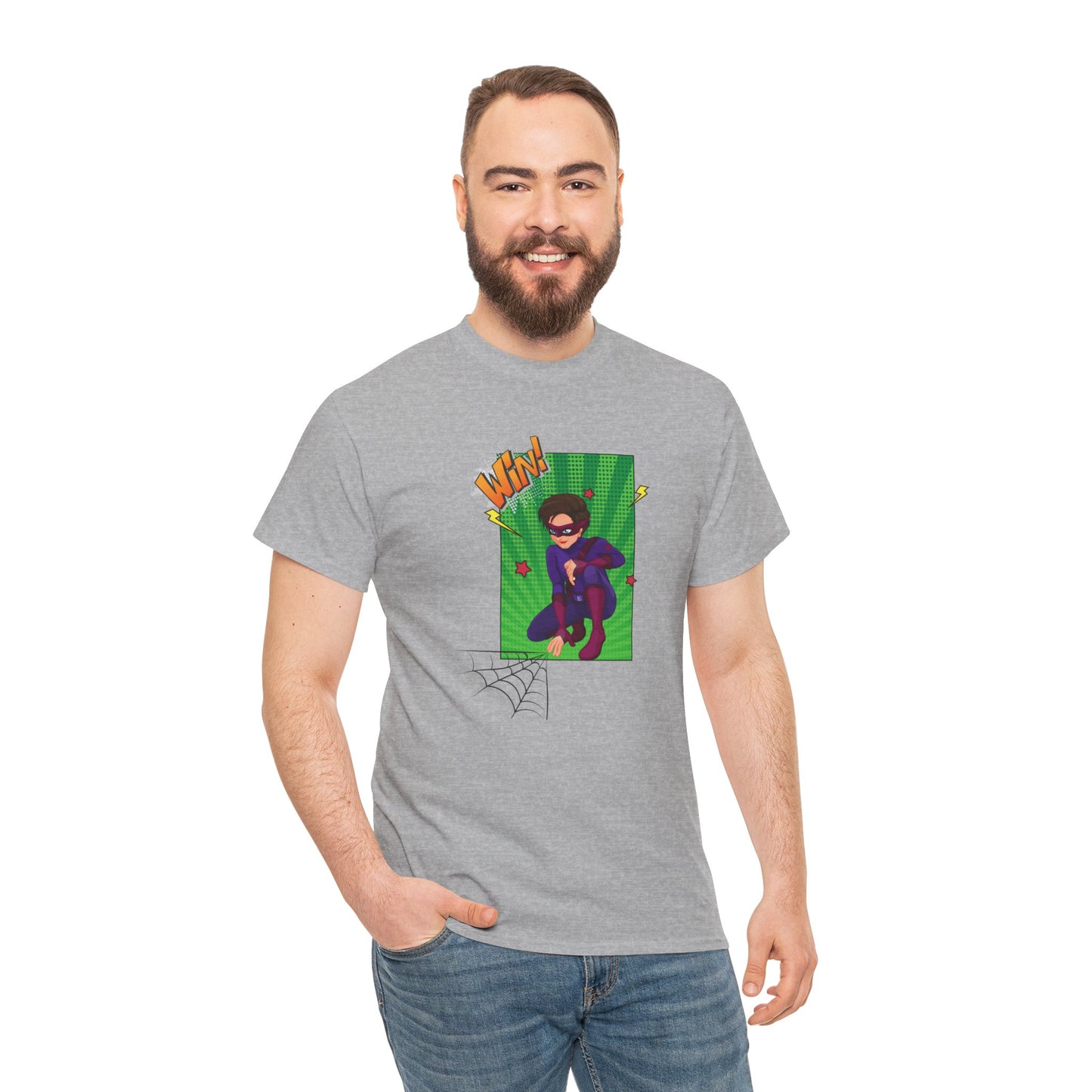Win Superheroine T-Shirt — Action Pose Graphic Tee