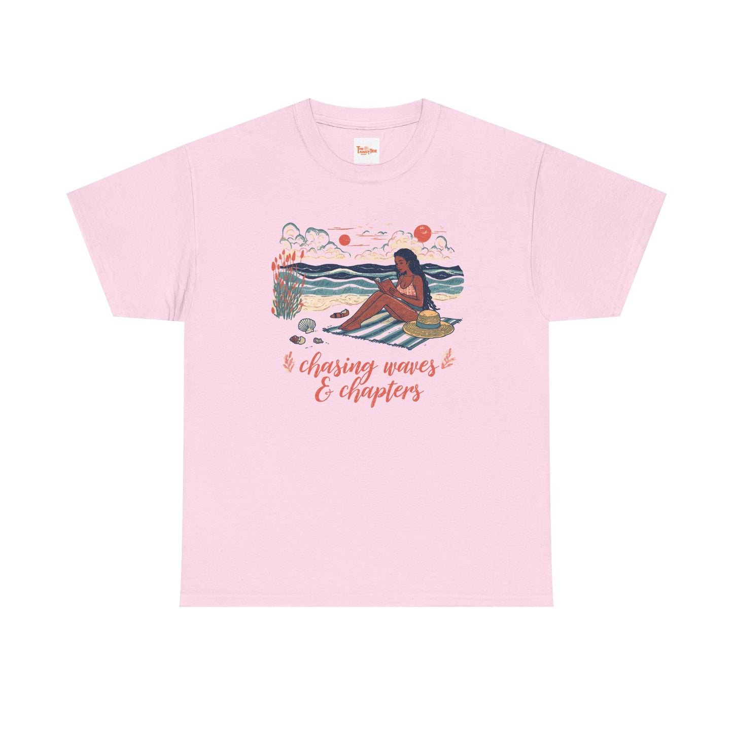 Surfing Sketch Tee — "Chasing Waves & Chapters" Beach Graphic T-Shirt