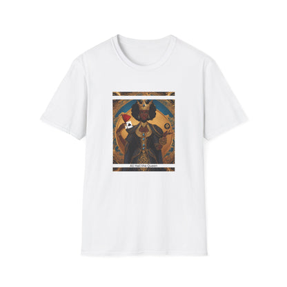 Clubs Playing Cards Unisex T-Shirt - All Hail the Queen Design