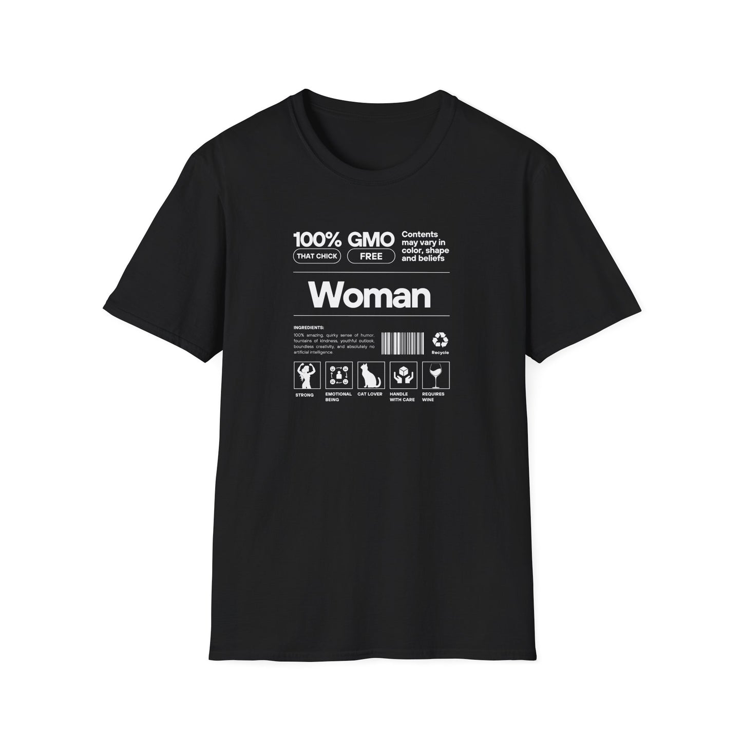 Unisex Softstyle T-Shirt with Product Label Design for Woman