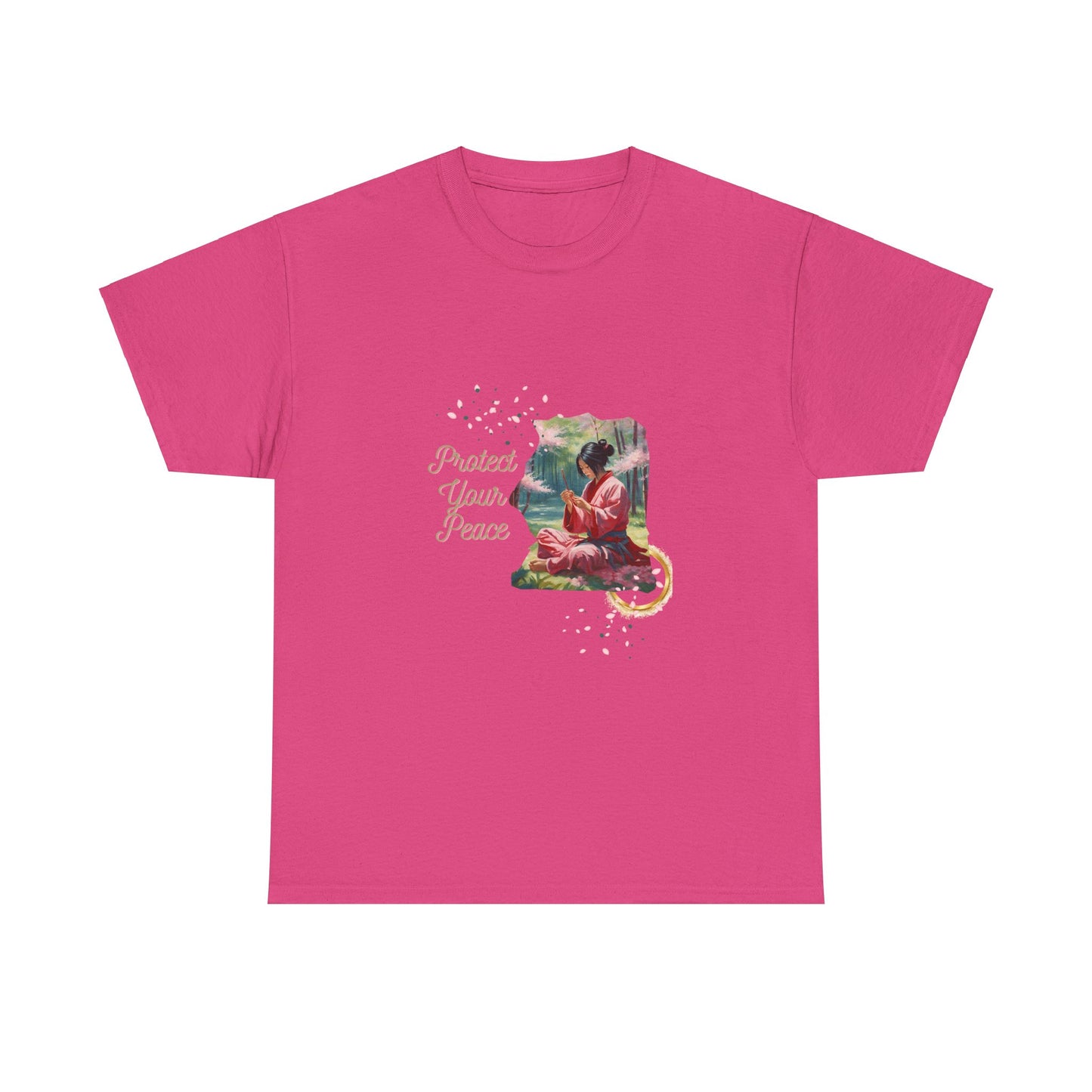 Protect Your Peace Unisex Tee - Woman Kneeling in Forest Graphic