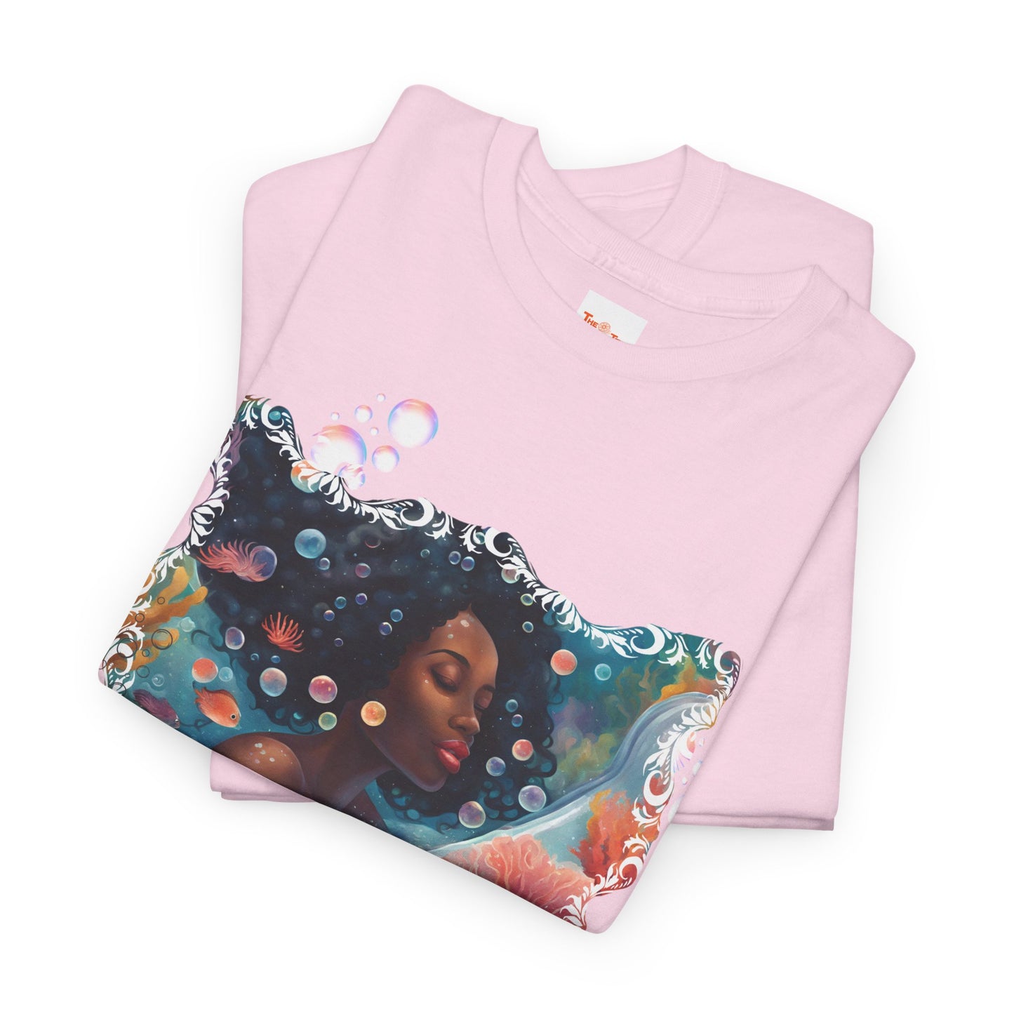 Just Breathe Unisex Tee - Graphic of Black Woman in the Bath