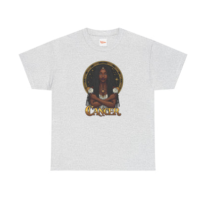 Cancer Zodiac T-Shirt — Art Nouveau African American Woman with Crab Graphic