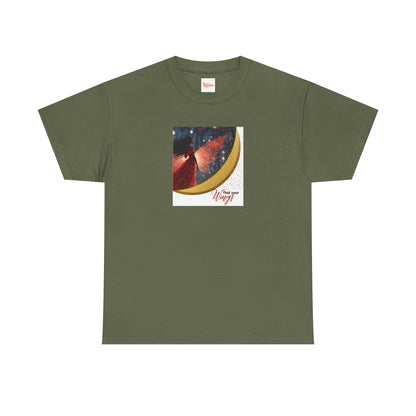 Find Your Wings T-Shirt — Black Woman Night Forest Graphic Tee with Glitter Wings