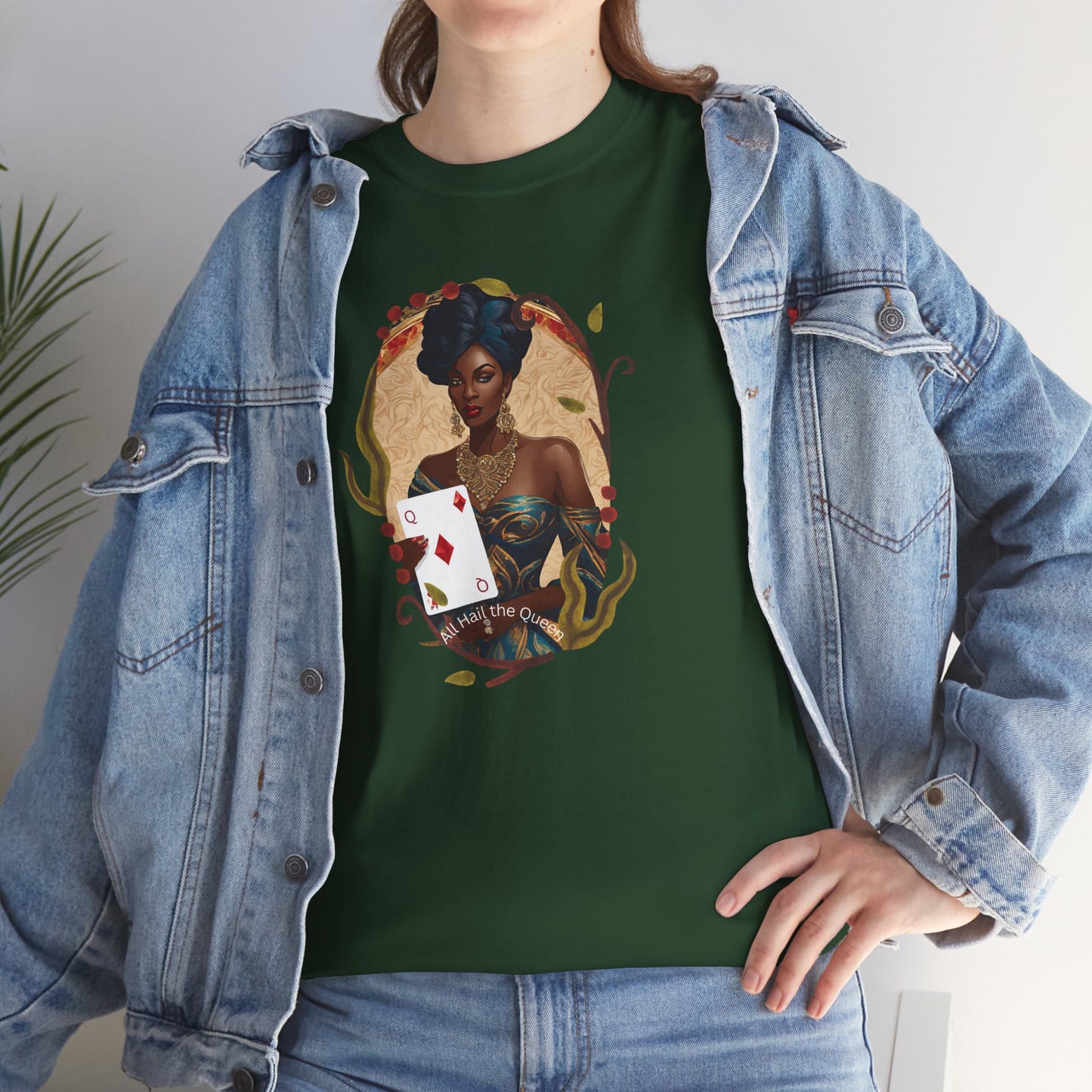 Graphic Tee - All Hail the Queen - Black Woman Playing Card Design