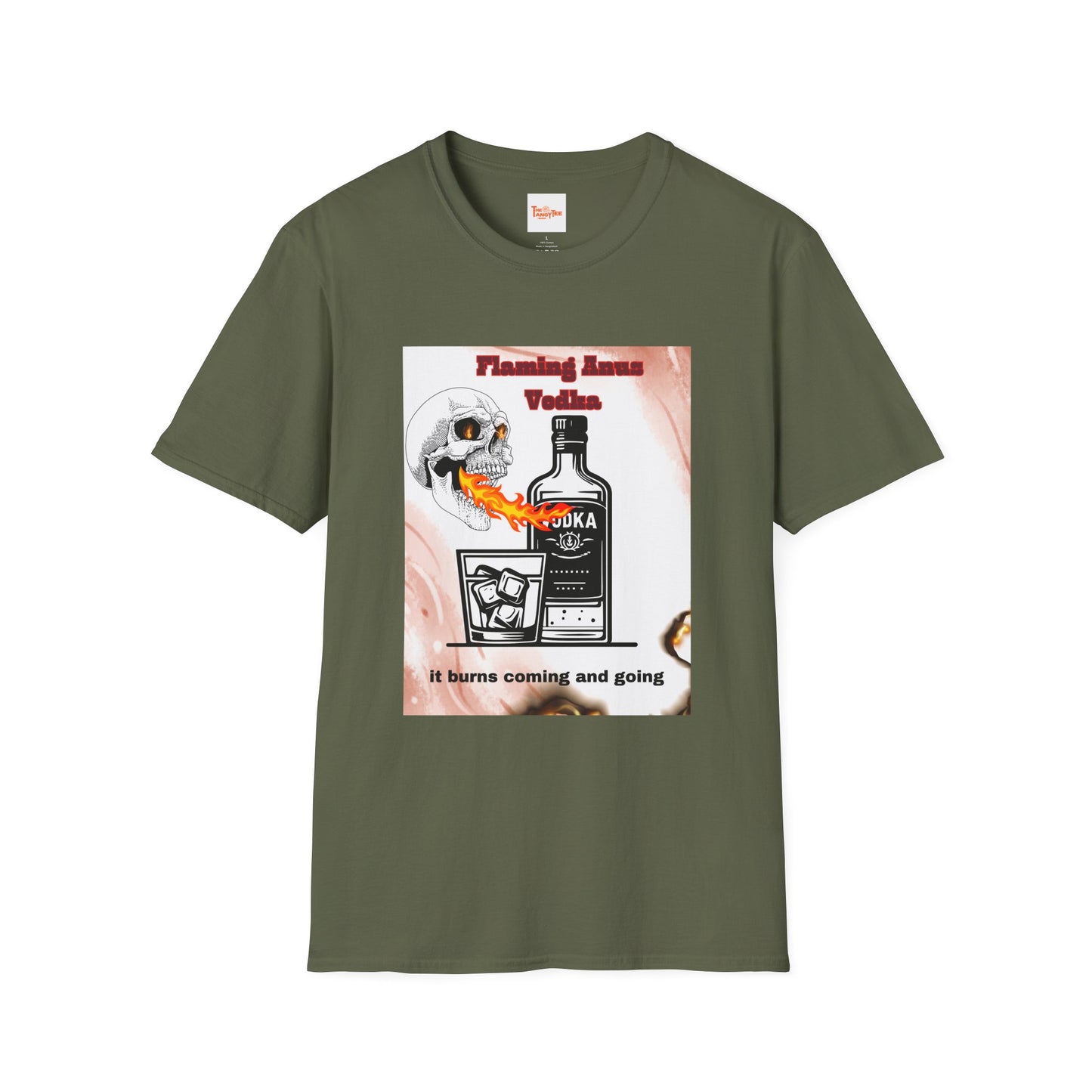 Flaming Anus Vodka Graphic Unisex T-Shirt