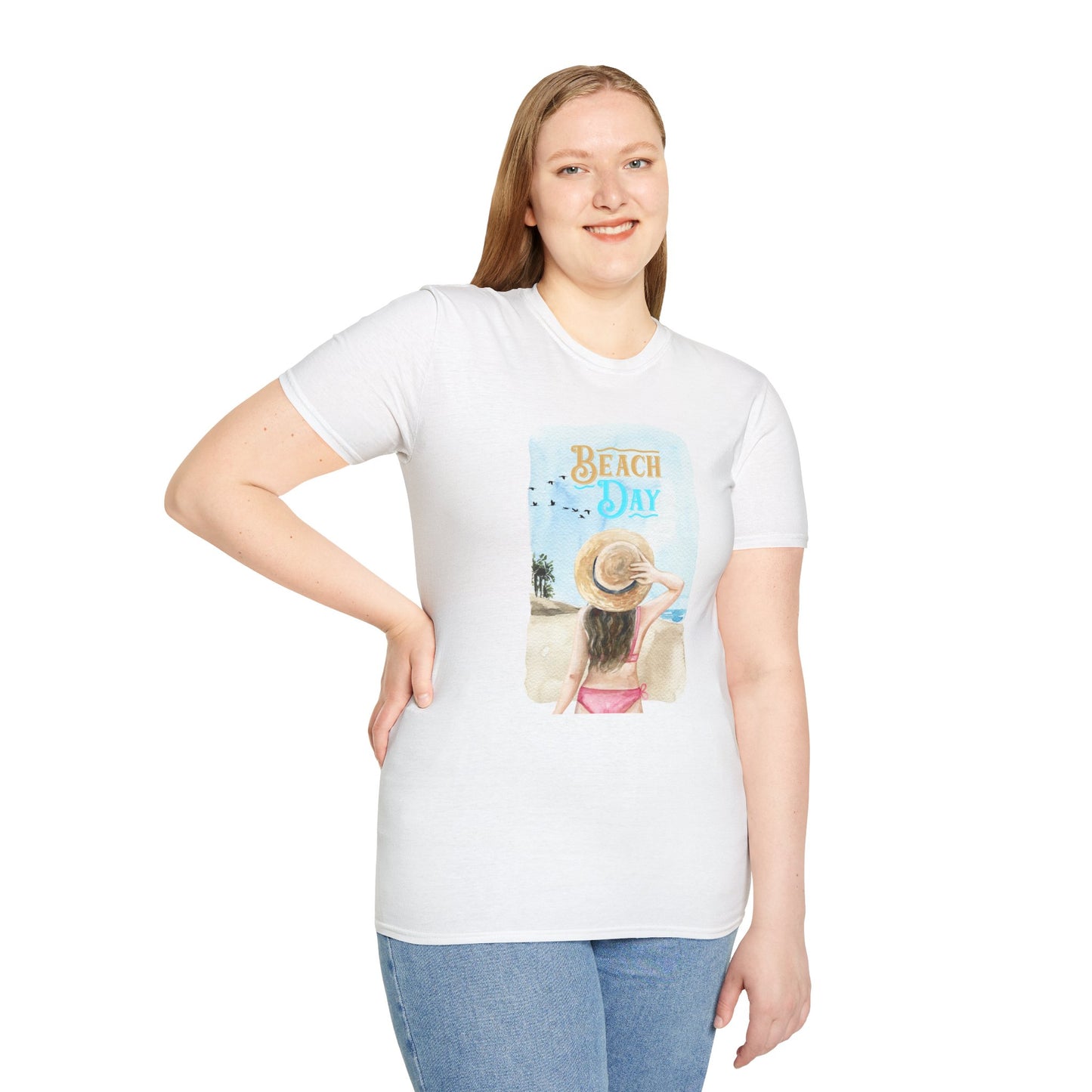 Beach Day Graphic T-Shirt — Woman on Beach Tee