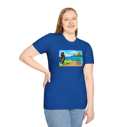 The Beach Is Calling Surfboard Graphic T-Shirt