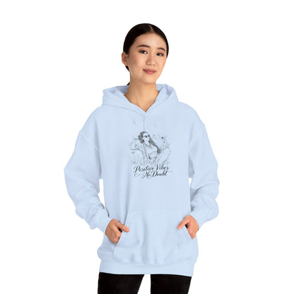 Positive Vibes No Doubt Sweatshirt - African American Woman Relaxing with Wine & Flowers