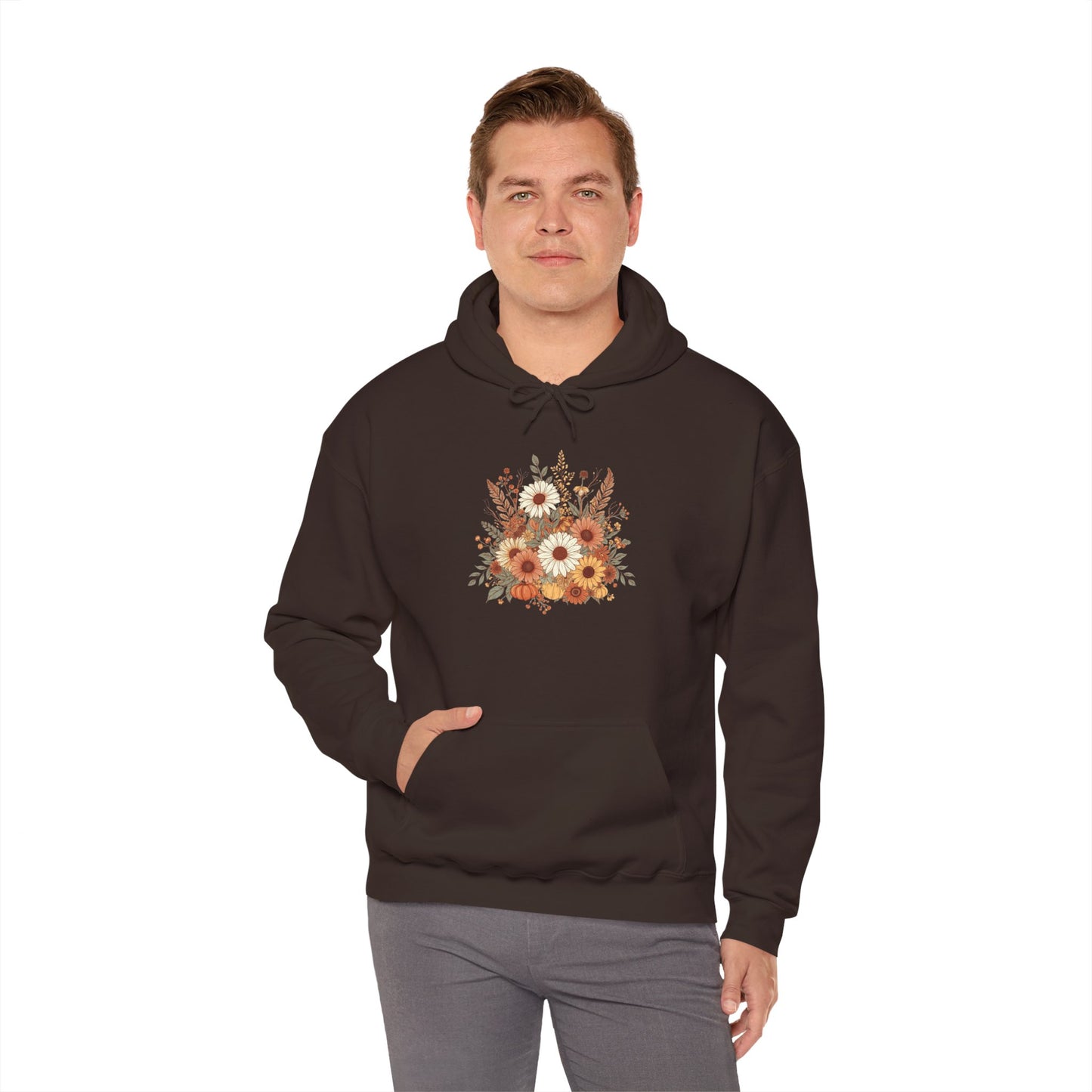 Autumn Floral Spray Hoodie — Fall Flowers Sweatshirt