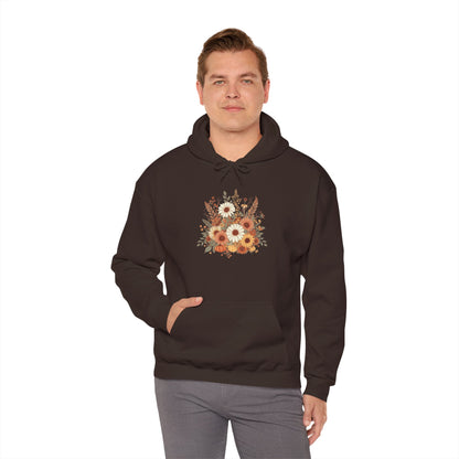 Autumn Floral Spray Hoodie — Fall Flowers Sweatshirt