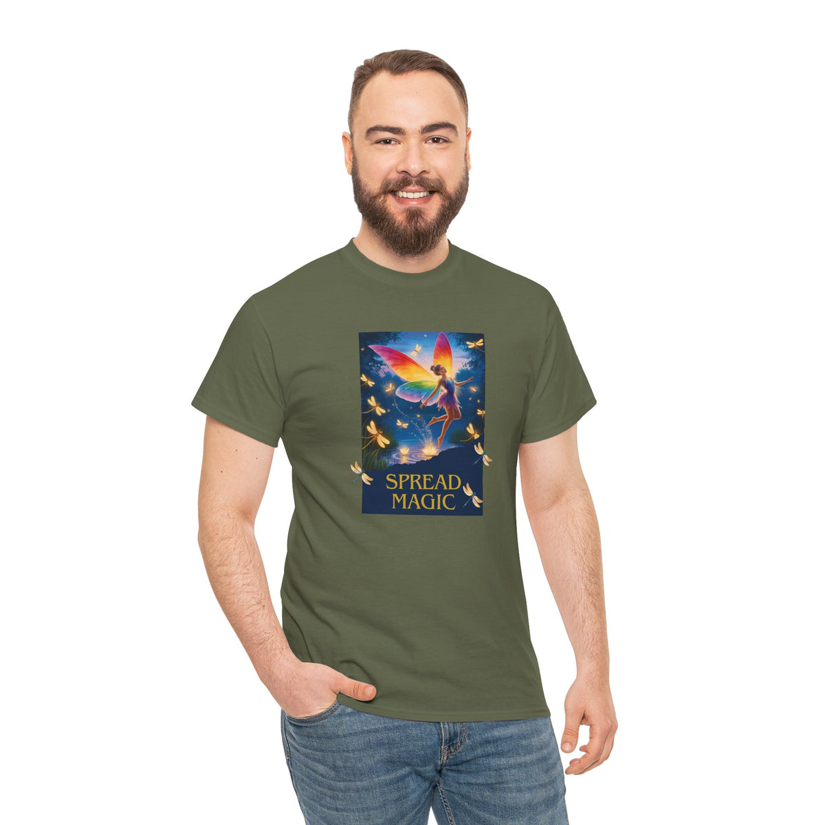 Spread Magic Fairy T-Shirt — Rainbow Wings Graphic Tee