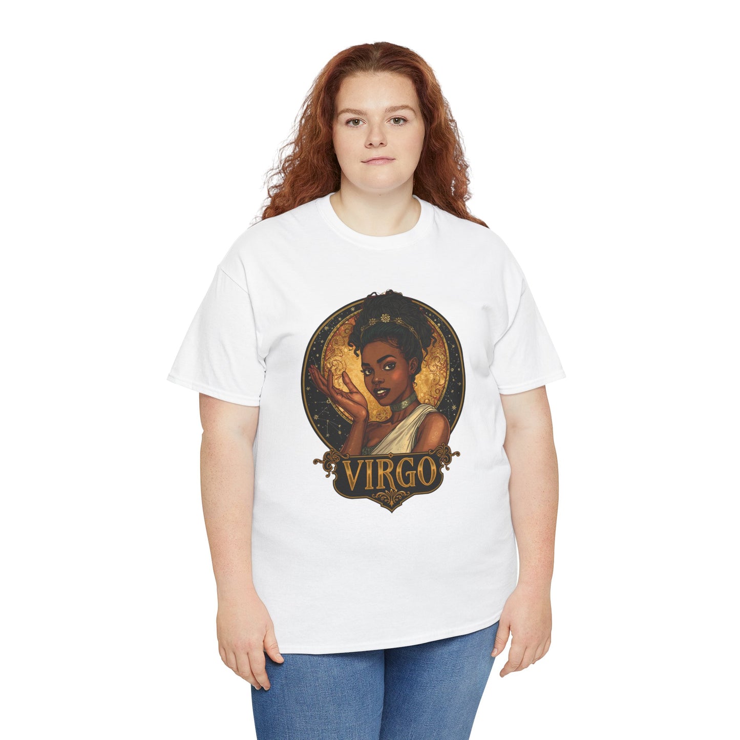 Virgo Art Nouveau Tee — African American Woman Celestial Zodiac Graphic