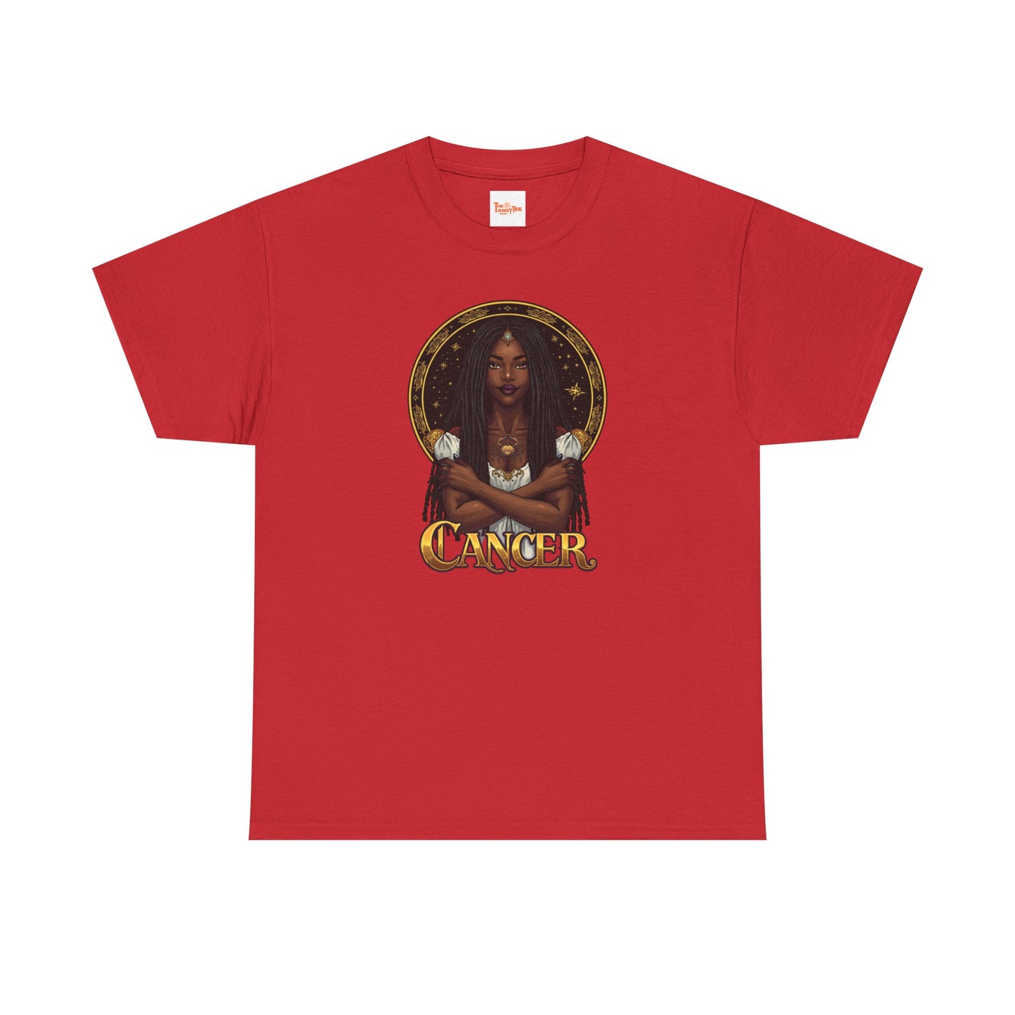 Cancer Zodiac T-Shirt — Art Nouveau African American Woman with Crab Graphic