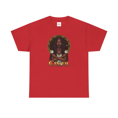Cancer Zodiac T-Shirt — Art Nouveau African American Woman with Crab Graphic