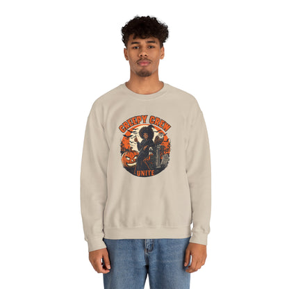 Creepy Crew Unite Witch Sweatshirt — African American Witch Pumpkin Graveyard