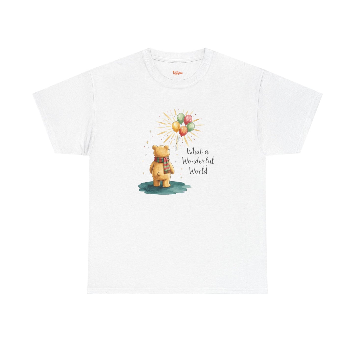 What a Wonderful World Teddy Bear T-Shirt — Balloon Sun Graphic